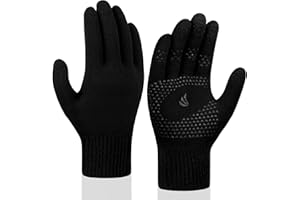 coskefy Winter Knit Gloves Touchscreen Thermal Wool Lined Texting Mitten Running Gloves for Men Women