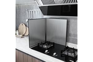 KIZMIQ Paraspruzzi Pieghevole Paraspruzzi D'olio in Acciaio Inossidabile per Padella, Protezione Fornello A Gas per Fornello Paraschizzi Cucina(Size:50 * 50cm)