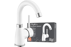 EISL NI075FUTWCR Rubinetto del Bagno Futura, Bianco Opaco/Cromato