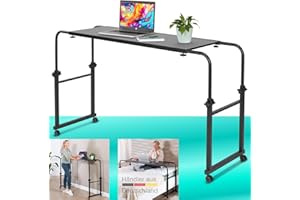 ‎ELONEO ELONEO maxVitalis Über-Betttisch auf Rollen höhenverstellbar/breitenverstellbar, Overbed Table, Mobiler Schreibtisch, Pflegetisch, Laptoptisch, Bettbeistelltisch, Breite 119-190 cm & Höhe 78-120 cm