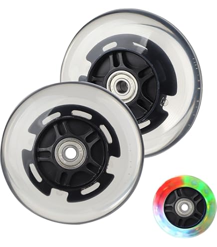 2 Roues LED 100mm Pour Trottinette - Roulements ABEC-9, PU 88A - Lumineuses, Silencieuses, Pour Scooter Freestyle
