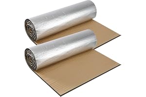 Putentfun Car Sound Deadening Self Adhesive Mat Insulation,Heat Pads Foam Mat Roll,Van Insulation and Soundproofing, Fire-Proof Insulated Moistureproof Waterproof - 10mm x 50cm x 200cm(2 Roll)