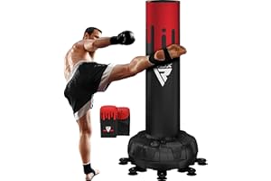RDX XXL 150KG 6ft Free Standing Punch Bag with Gloves - Heavy Pedestal Bag with Stand for Kickboxing, Boxing, MMA, Muay Thai Karate, Adult Freestanding Punching Bag for Office Gym Home Fitness Workout