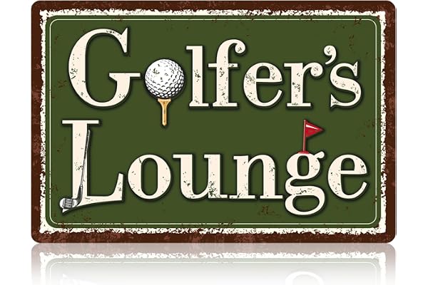 Golfer Lounge-Skylt, 30x20cm Plåtplåt Vintage Golfloungedekor med Säkrare Rundade Hörn och Nålhål för Hemmabar Klubbhus eller