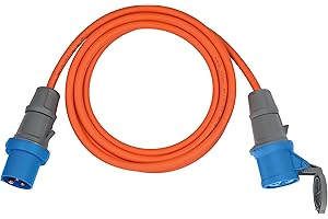 Brennenstuhl Cable alargador CEE de 5m para Camping y Caravana (alargador CEE, Cable de 5m en Naranja, Enchufe y Acoplamiento CEE con Tapa de Cierre, IP44, Uso en Exteriores, Fabricado en Alemania)
