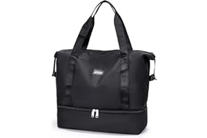 VMIKIV Weekend Bag for Women Overnight Bag,Large Packable Travel Duffle Bag Holdall Bags for Women Carry on Bag, Waterproof Sports Gym Bag Duffle Bag Womens with Shoes Compartment and Wet Pocket