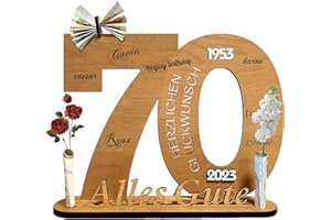 AOMAIGAD Libro de Visitas de Letrero de Madera ,2023 Tarjeta felicitacion 70 años Cumpleaños Regalos - Aniversario Bodas Regalos - de Madera Libro de Visitas- Cumpleaños Dinero Regalo Letrero de Madera (70)