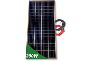 VIASOLAR Panel solar 200W monocristalino 12V tecnología PERC alta eficiencia con cable de 5 metros