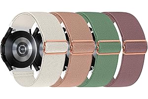 DKGKOO 4-Pack Elastic Nylon Straps 18mm 19mm 20mm 22mm Quick Release Watch Band Nylon Watch Strap for Samsung Galaxy/Garmin/Fossil/Amazfit/Huawei Watch Nylon Stretchy Replacement Strap