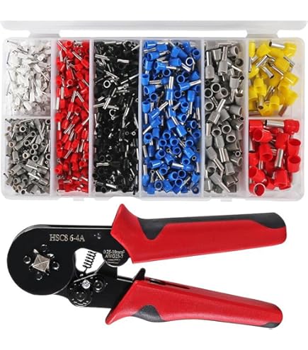 HSC8 6-4A Crimper Tang Met 1200 Stuks Draadeindhulzen Connectoren Zelfverstelbare Krimpgereedschapset Doe Het Zelf