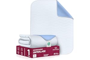 ‎PATAYA Pataya Inkontinenzunterlage waschbar 90x160 - wasserdichte Matratzenschutz Matratzenauflage nässeschutz Bett Inkontinenzauflage Bettunterlage (90x160 cm)