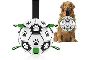 HETOO Interactive Dog Football Toys with Grab Tabs, Durable Dog Water Balls for Small Medium Breed, Indoor & Outdoor (8 Inch)