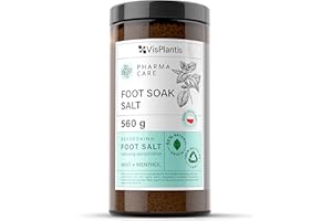 Vis Plantis Sales para Pies con Menta y Mentol 560g - Reduce Sudoración, Suaviza Piel Dura y Alivia Dolor - Baño Exfoliante Refrescante, Desodorante Natural para Pies Cansados