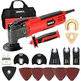 SHALL 500W Oscillating Tool with 5&deg; Oscillation Angle, 6 Variable Speed, Auxiliary Handle, 34 Saw Accessories and Carry Bag,