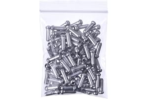 KAIAIWLUO Bike Cable End Caps,100 PCS Cable End Crimps Aluminum Alloy Brake Shifter Inner Cable Tips for Road Bike and Mountain Bicycle Silver