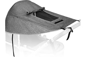 CATIME Sonnensegel für Kinderwagen, Sonnenschutz Abdeckung mit UPF Schutz 50+, Kinderwagen Sonnenverdeck mit Sichtfenster & Seitenflügel, Wasserdicht Sonnendach für Buggy (Gelb)