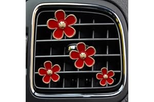 ZYSY Daisy Air Vent Clips, 4-Pcs Nette Blume Auto Klimaanlage Outlet Clip Auto Air Freshener Clip Charm Auto Inter Decor Zubehör für Frauen (rot (4 Stück))