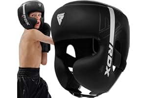 ‎RDX RDX Kinder Boxen Kopfschutz für Kickboxen, Kampfsport, MMA Training, Maya Hide Leder Kara Sparring Thaiboxen Kopfschützer, Boxhelm Krav MAGA Muay Thai, Karate und Taekwondo Fitnessstudio Headgear