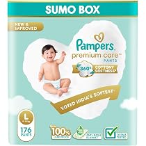 Buy Pampers Premium Care Pant Style Baby Diapers, Large (L), 176 ...