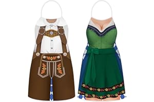 CHONGQILAO Delantal Oktoberfest para Hombres Mujeres, Divertido Delantal de Cocina Bávaro para Barbacoa al Aire Libre, Jardinería