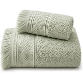 SOGUD Valmia 2'li Banyo Havlu Seti -%100 Pamuk Jakarlı B&uuml;y&uuml;k Boy Banyo Havlusu 90x150 cm - El Y&uuml;z Havlusu 50x90 cm - Yumuşak 