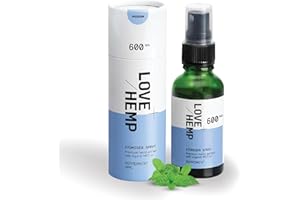 Love Hemp Medium Strength Peppermint Flavour Oral Atomiser Spray - 30ml, 600mg | Premium Hemp with MCT Coconut Oil, Vegan & Gluten Free