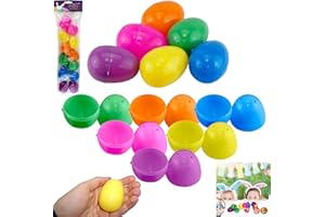 SRVERTEX 12Pcs Fillable Easter Eggs, 5.8cm Plastic Eggs for Kids to Fill with Easter Treats Spring, Easter Party Bag Fillers | Assorted