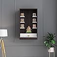 FURNEASER Ketki Engineered Wood Pooja Mandir for Home | Modern Designe Temple for Home & Office | Wall-Mount Hanging Puja Stand Shelf | Puja Mandir (Wenge & White)
