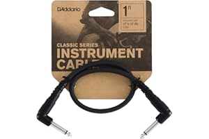 PLANET WAVES Câble Patch de guitare D'Addario - Série Classic - Câble d'instrument - 0.3048 Mètres - Angle Droit - 3-Pack