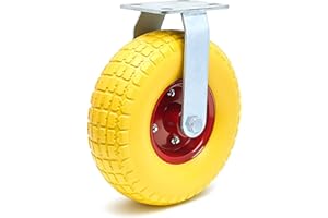 Wiltec Ruota fissa anti-foratura gialla 258x78mm max 150 kg con cerchio in metallo