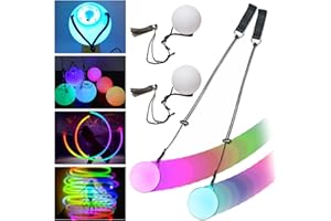 BOOAEE Poi LED Poi 2 palline LED migliorate per bambini e adulti, principianti e professionisti