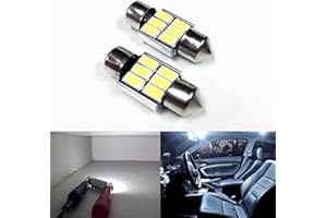 SOCAL-LED LIGHTING SOCAL-LED 2x 3022 31mm Festoon LED Bulbs Canbus 6W High Power Bright SMD 5730 Interior Dome Light, Map Light, White
