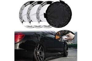 CRZYPLEA 4 Stück ABS Radkappen Auto Für 75mm Radnabenkappen Mit Aluminiumauto Logo Nabendeckel Radnabenabdeckung Felgendeckel Radnabendeckel Nabenkappen Wheel Caps (Silber Schwarz)