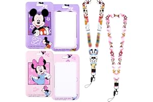 SIDESEA Porta Badge da Collo, 2 Pezzi Portabadge Collo Rigido Porta Badge Verticale Porta Tesserino con Cordino da Collo Laccetti Porta Badge da Collo Infermiera Porta Cartellino Lavoro