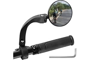 RTDHO Bike Mirror Rearview,Right Side Bicycle Handlebar Mirror 360°Rotatable Adjustable Rear View Mirrors Wide Angle Rearview Bicycle Mirrors for 20-24mm Mountain Road Bikes Electric Mobility Scooter