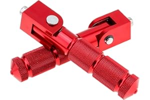 Windance Pédales M8 8 mm pour passager, pliable à 90 degrés, antidérapant, pour moto, scooter, vélo électrique (rouge)