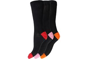 SOCKSMAD Ladies Non Elastic Diabetic Socks 4-8 Hand Linked Toe Seam 80% Cotton Soft Extra Wide Top Grip (Pack of 3) (4-8, Assorted)