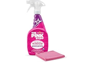 EPISHED Window Cleaner Spray & Glass Cleaner – Pink Stuff Miracle Bundle with Rose Vinegar and Microfiber Cloth – Streak-Free Shine for Windows, Mirrors & Glass Doors