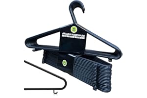 ARIANA HOMEWARE® Plastic Adult Coat Clothes Hangers Black Colour | Strong, Non-Slip Plastic Cloth Hanger (37 cm Wide) | Space Saving Designed for Efficient Garment Storage (Pack of 10)