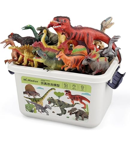 JOYIN – Set De 19 Figurines Dinosaures Réalistes Avec Tapis De Jeu Et Cage De Rangement – Dès 3 Ans – Cadeau éducatif Et Interactif