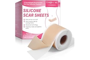 LOFUANNA Silicone Scar Sheets,Ruban de cicatrices en silicone 1,6 '' x 120 '',Feuille de cicatrices en silicone professionnelle réutilisable pour les cicatrices chirurgicales,Tuck du ventre, keloïde
