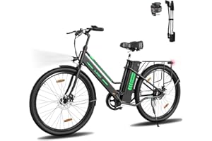 ELEKGO Bicicletta Elettrica, 26” Bici Elettrica, Adulto City E-bike Con Li-Batteria 36V/8.4Ah,Motore 250W,Fino a 35-70KM,Ebike Pedalata Assistita,Donna Uomo