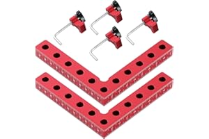 Fippy Kwadraty pozycjonujące pod kątem 90 stopni, zaciski kątowe 120 x 120 mm, 2 szt. kwadratów pozycjonujących ze stopu aluminium, zacisk narożny 90 stopni, do obróbki drewna, szafki na zdjęcia