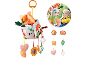 WENBONES Zabawka dla niemowląt, zabawka dla niemowląt, rozkładana, zabawka wisząca, fotelik dziecięcy, zabawka, spiralna pluszowa zabawka, uchwyt na chusteczki higieniczne dla małych dzieci, chłopców i