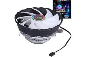 ONEWATT DS Aluminum Heat Sink 1500RPM Fin CPU Cooler, Aluminum Extrusion Cooling CPU Fan for LGA 775/1155/1156 (Axis Rainbow Auto Change, C Series)