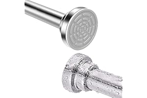 KONGMING Teleskopstange 120-215CM(47"-84") Gardinenstange Ausziehbar Duschvorhangstange Ohne Bohren, edelstahl, rutschfest, vorhangstange Klemmstange für Gardinen, Schrank, Badezimmer, Fenster oder Türen