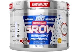 BIG - Real Grow - Ecdisterona - Beta Ecdisterona Natural Liberación Lenta -120 Cap- Masa Muscular, Recuperador Muscular - Formula basada en "El Secreto Ruso" de Atletas Olímpicos -95% Pureza- Vegano