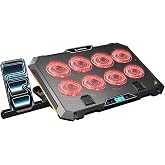 Rampage S51 Icevolt Siyah RGB Işıklı 8 Fanlı LCD G&ouml;stergeli 16 Kadar Y&uuml;kselebilen Notebook Soğutucu