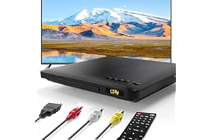 GAONAWAY Lettori DVD per TV con HDMI, tutti i lettori DVD region free con sistema NTSC/PAL, lettore CD per impianto stereo domestico, cavi HDMI/RCA inclusi, telecomando (senza batteria)