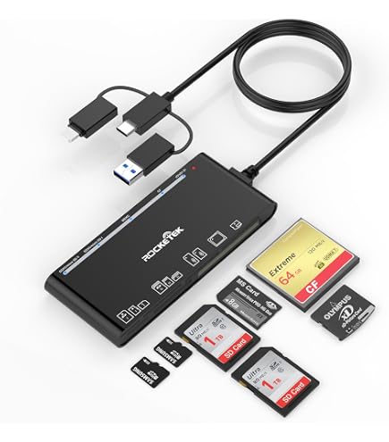 Lettore Di Schede 3 In 1 – SD/TF/XD Con Connettori Lightning, USB-C E USB-A Per IPhone, IPad, PC E Android
